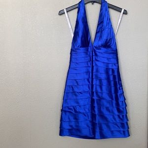 Morgan & Co. Halter Royal Blue Mini Dress Size 7/8